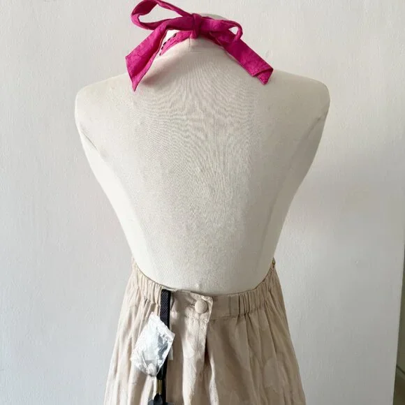 NEW ViX by Paula Hermanny Beige & Pink Halter Long Maxi Dress Size Small (S) - Picture 8 of 10